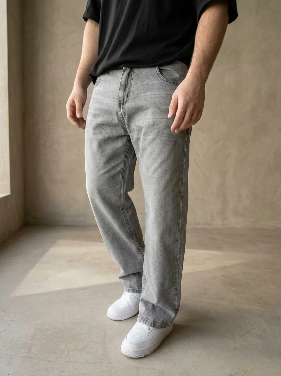 Jean Baggy gris - 1